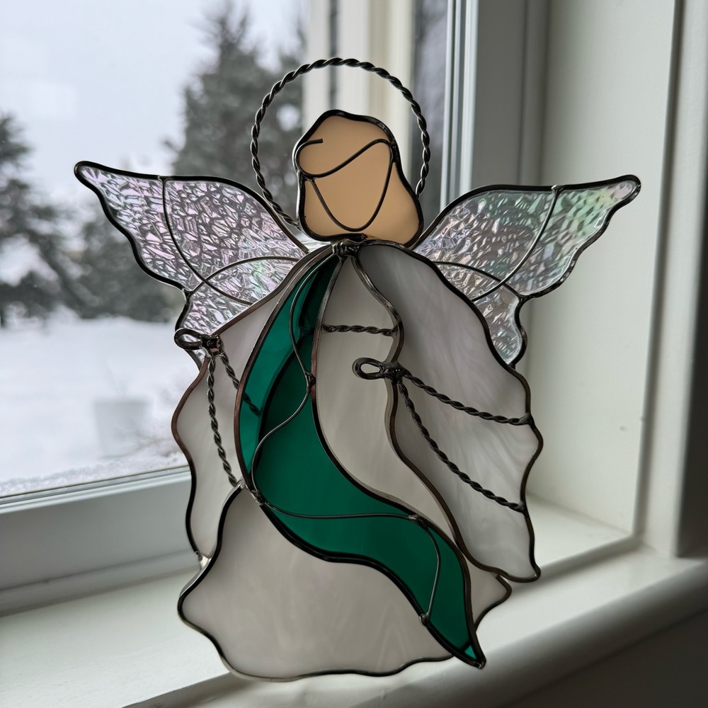 Gorgeous Studio One Stained Glass Angel Candle Holder
